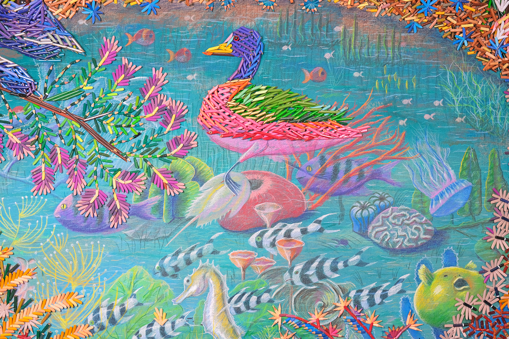 UTOPIA_2017-2023_Colored pencil drawing and collage1